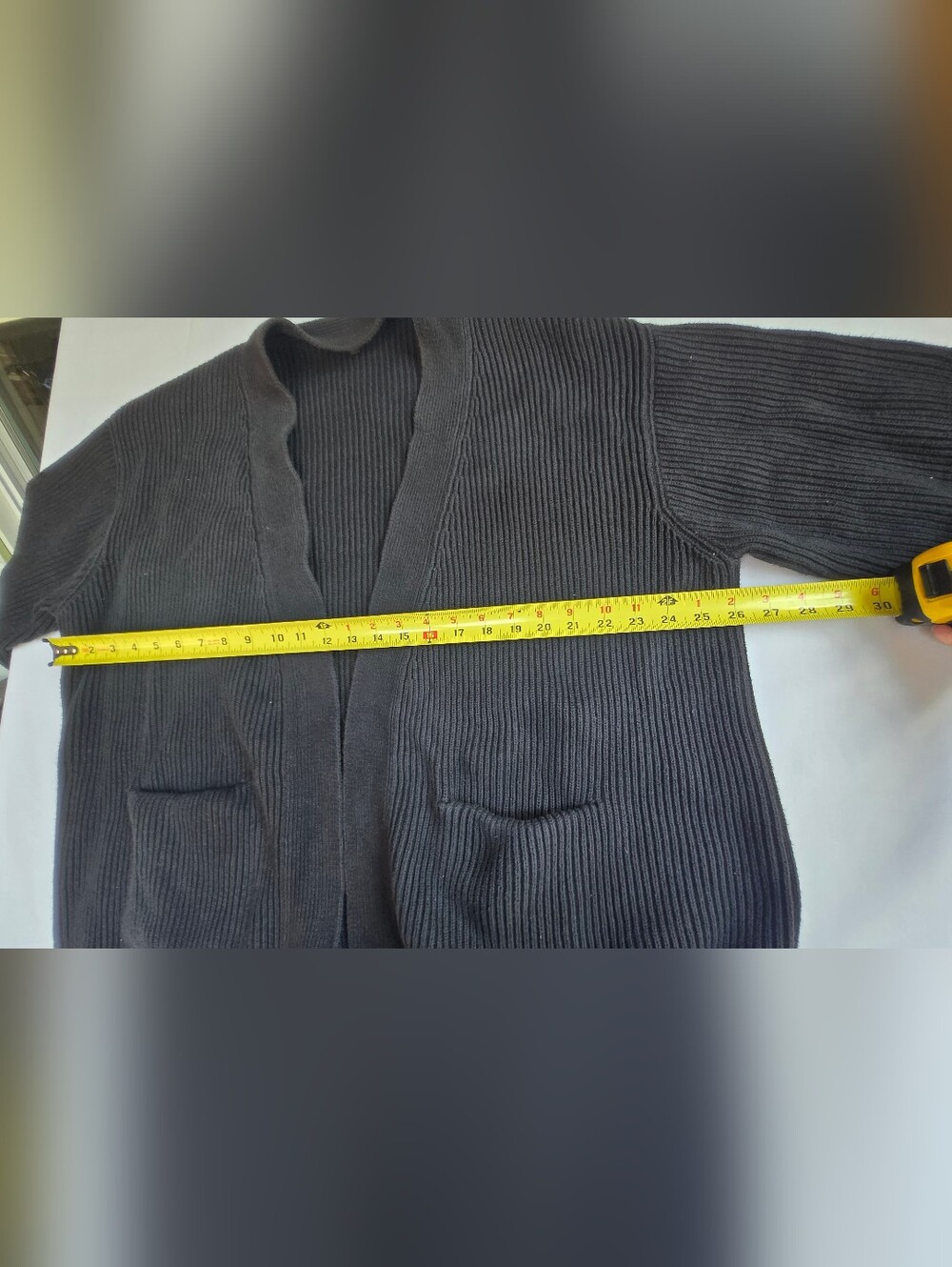 Quince Organic Cotton Ribbed Open Cardigan with Pockets-Size Xl - Picture 4 of 7